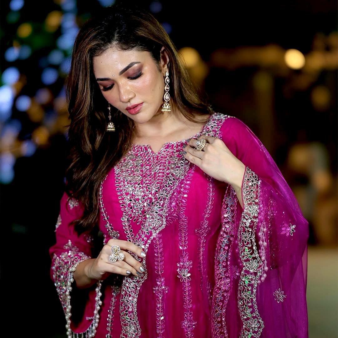 Pink Wedding wear Palazzo Suit Readymade Indian salwar kameez