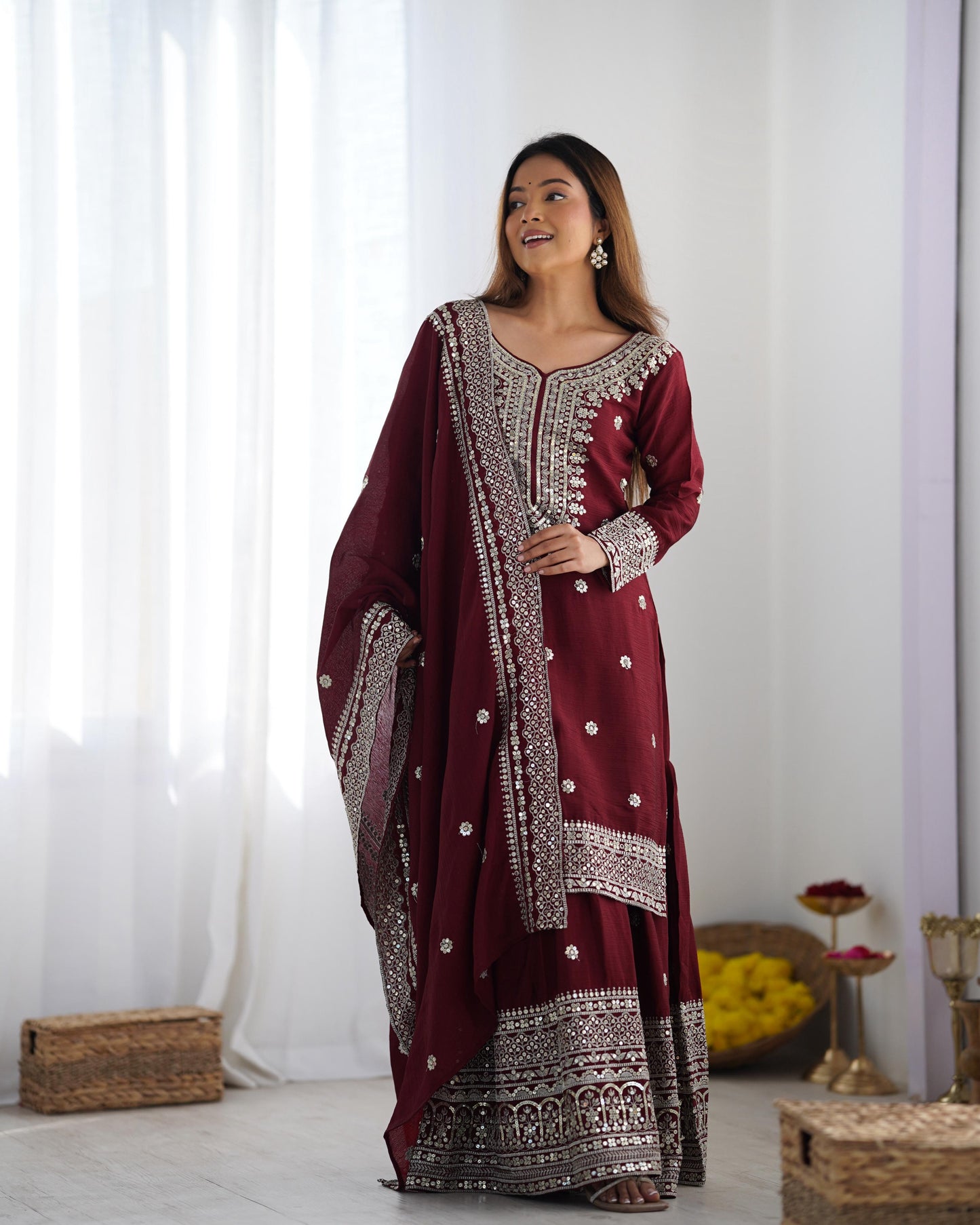 Premium Palazzo Suit Salwar Kameez Readymade for wedding Festival Indian dress