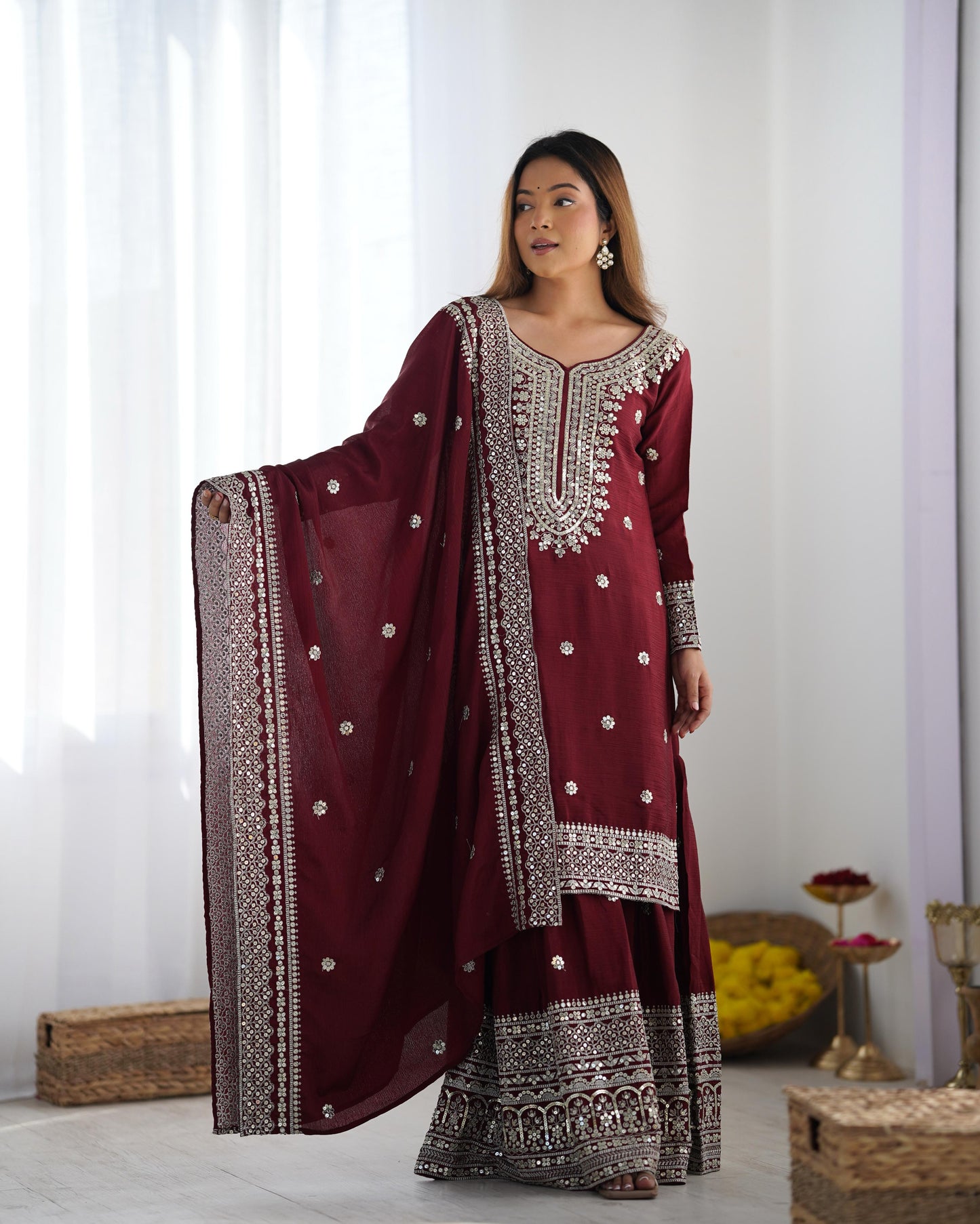 Premium Palazzo Suit Salwar Kameez Readymade for wedding Festival Indian dress