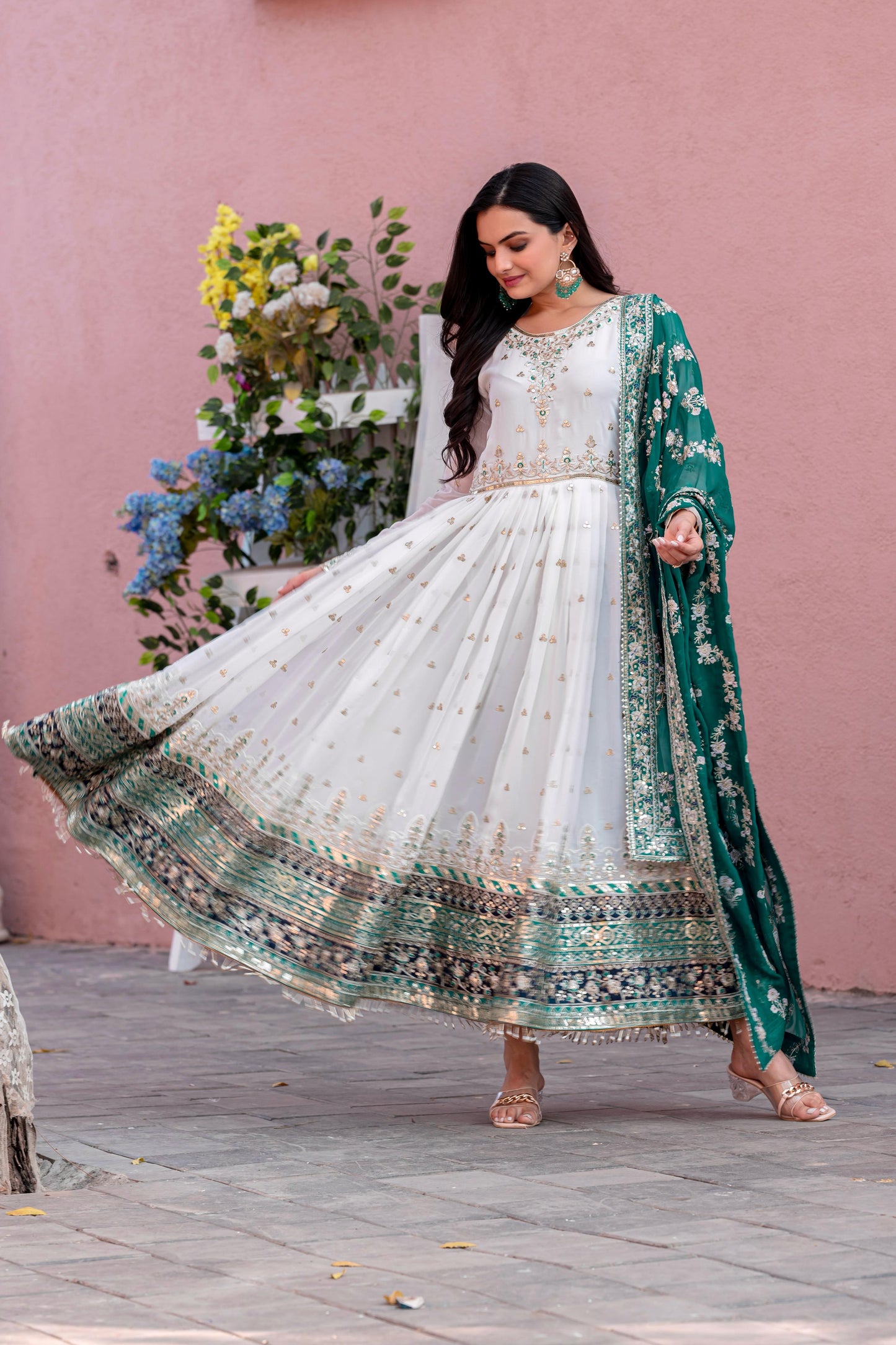 Premium Full Flair anarkali Readymade Salwar Kameez Indian dress for wedding