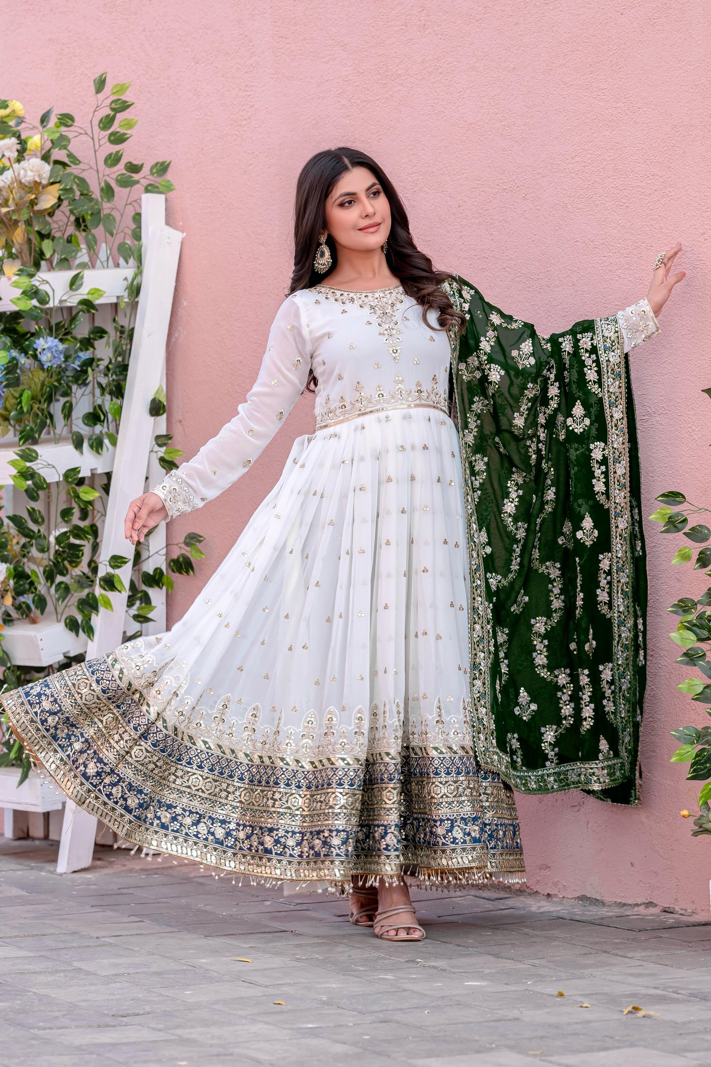 Premium Full Flair anarkali Readymade Salwar Kameez Indian dress for wedding