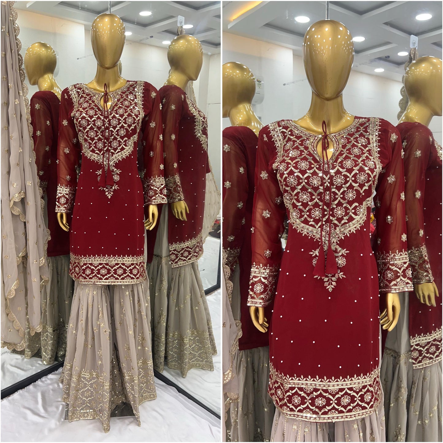 Readymade Wedding Festival partywear Sharara Suit Set Indian Pakistani salwar kameez