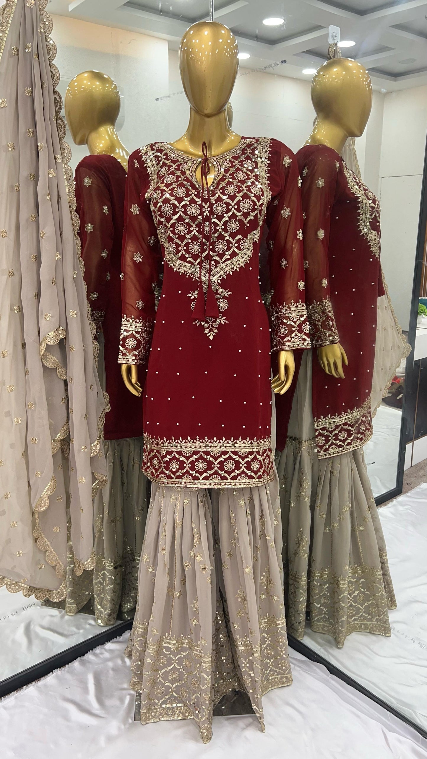 Readymade Wedding Festival partywear Sharara Suit Set Indian Pakistani salwar kameez