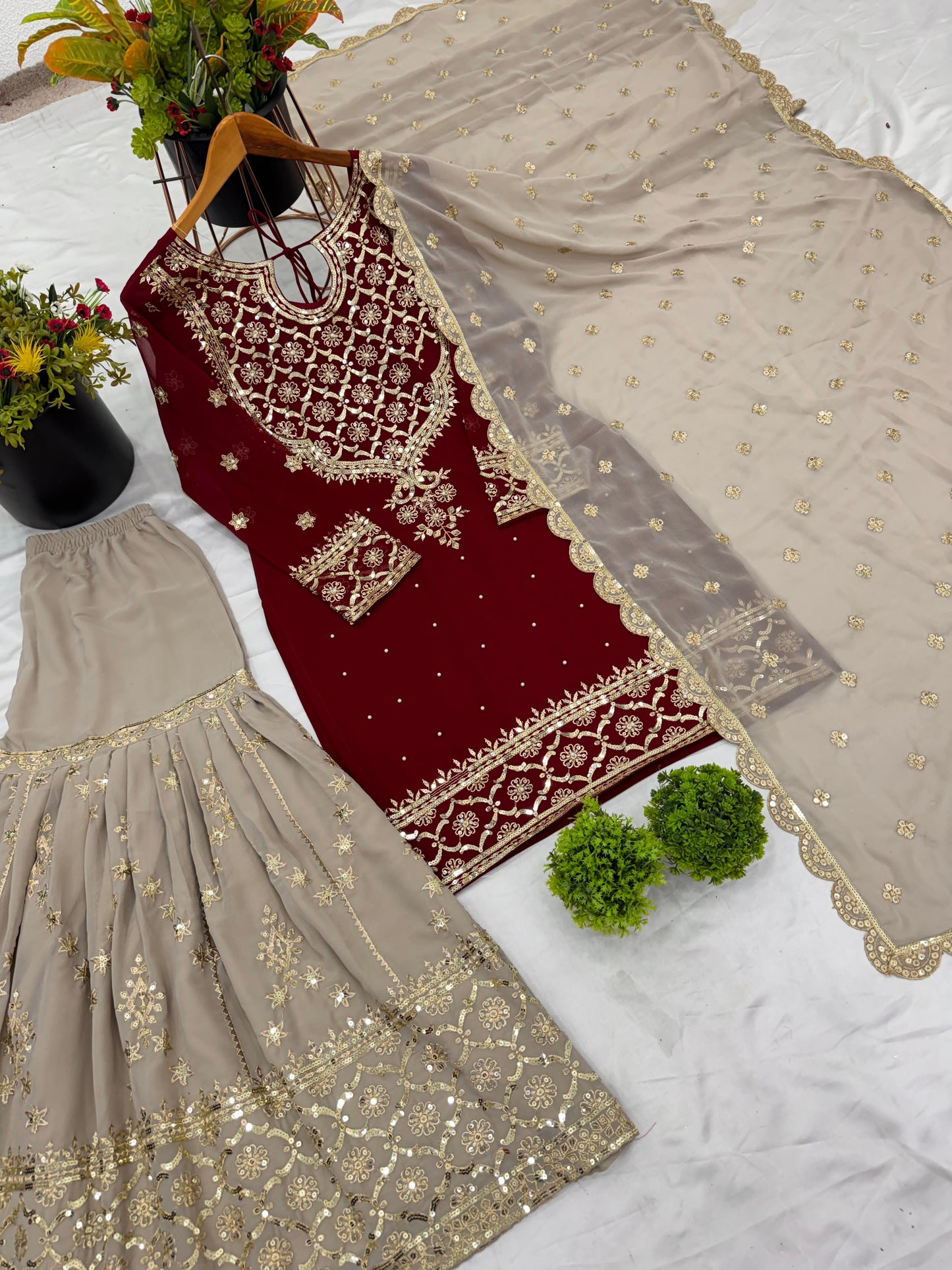 Readymade Wedding Festival partywear Sharara Suit Set Indian Pakistani salwar kameez