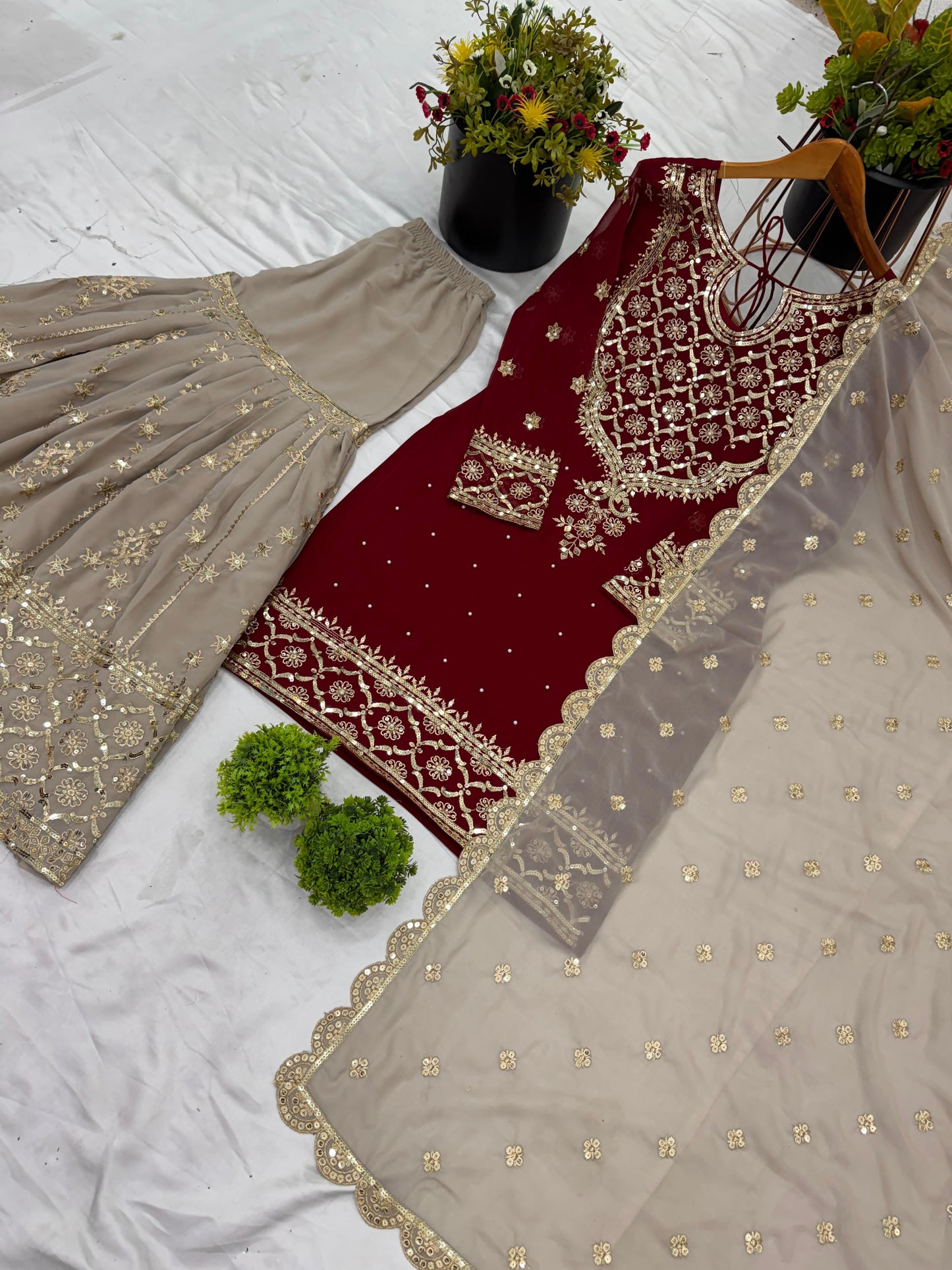 Readymade Wedding Festival partywear Sharara Suit Set Indian Pakistani salwar kameez