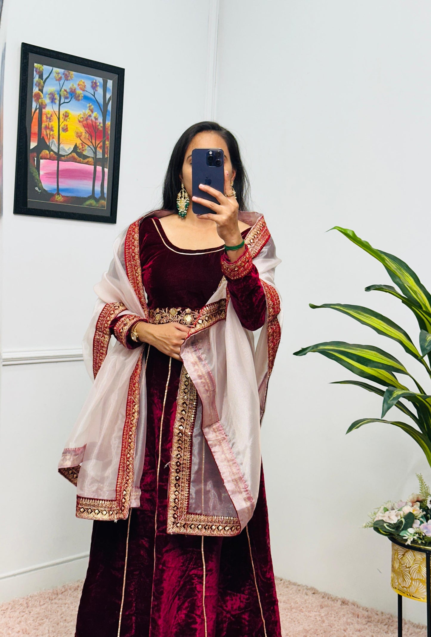 Premium velvet Readymade Indian wedding Festival Salwar kameez dress