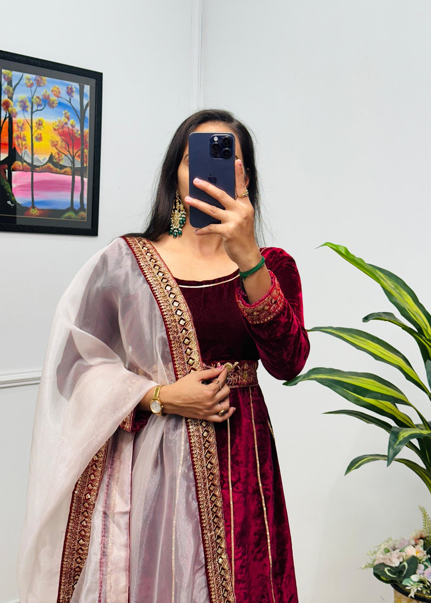 Premium velvet Readymade Indian wedding Festival Salwar kameez dress