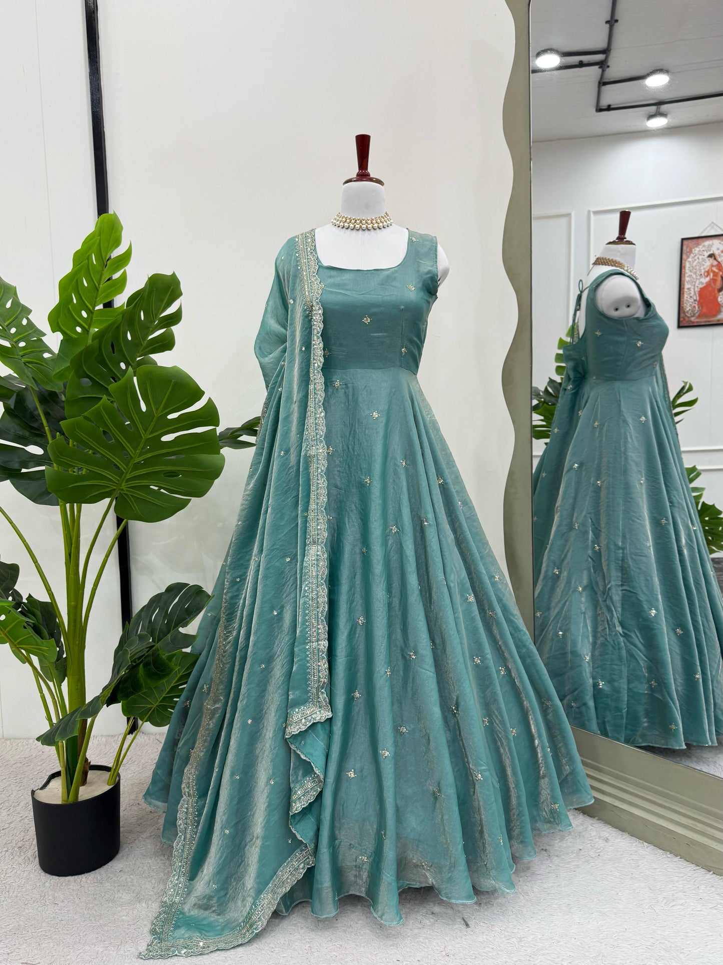 Full Flair anarkali Readymade Indian salwar kameez for wedding Festival partywear