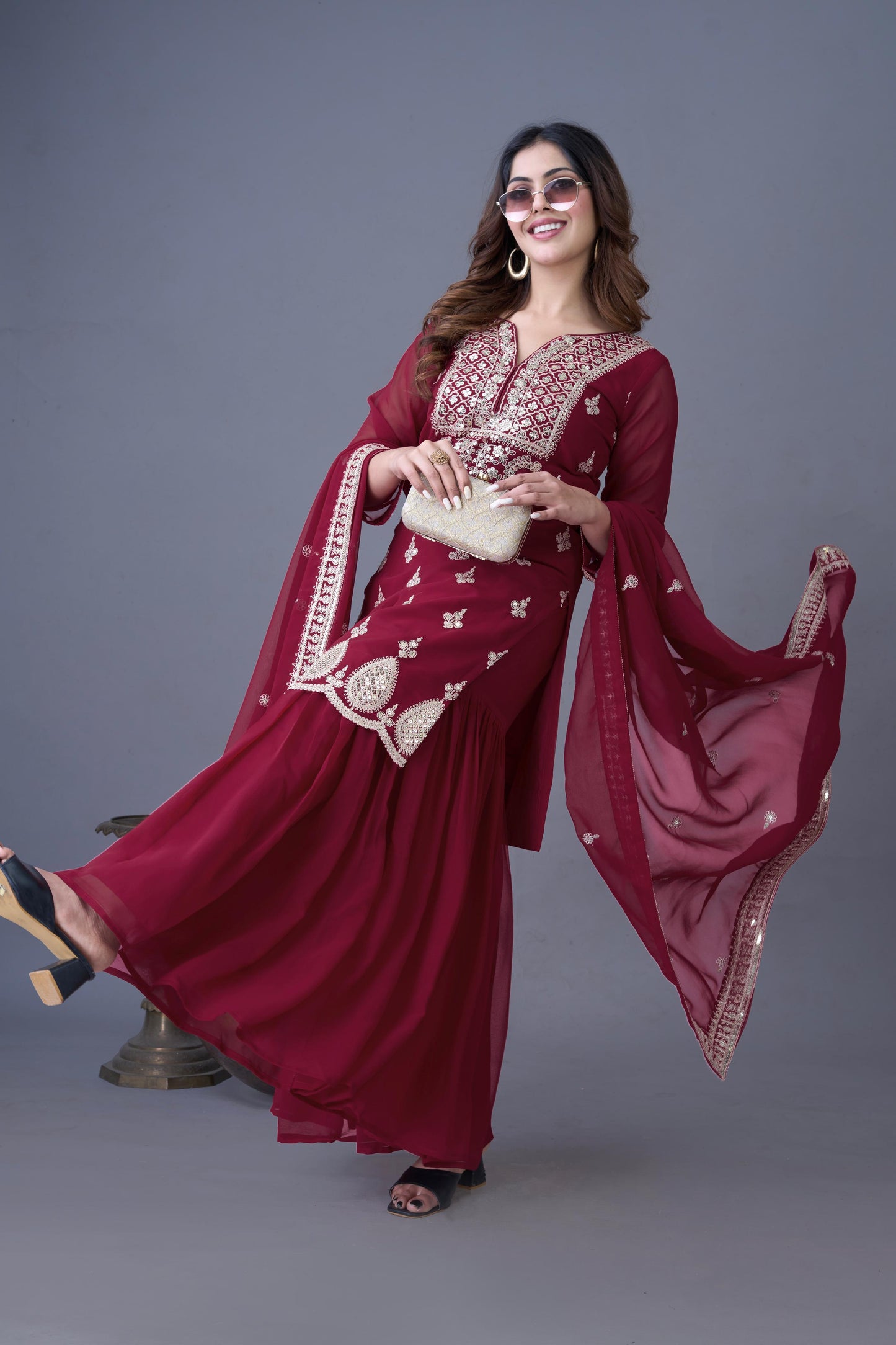Readymade Sharara Suit set Indian Readymade wedding Festival partywear salwar kameez dress