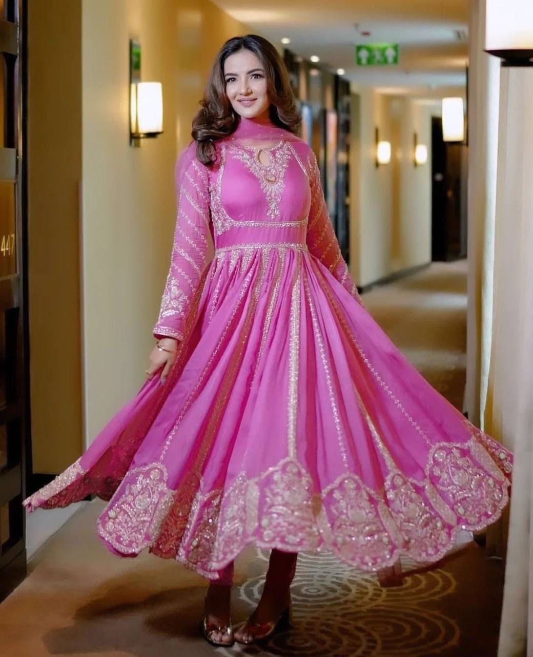 Indian wedding Festival partywear anarkali Full Flair Salwar kameez