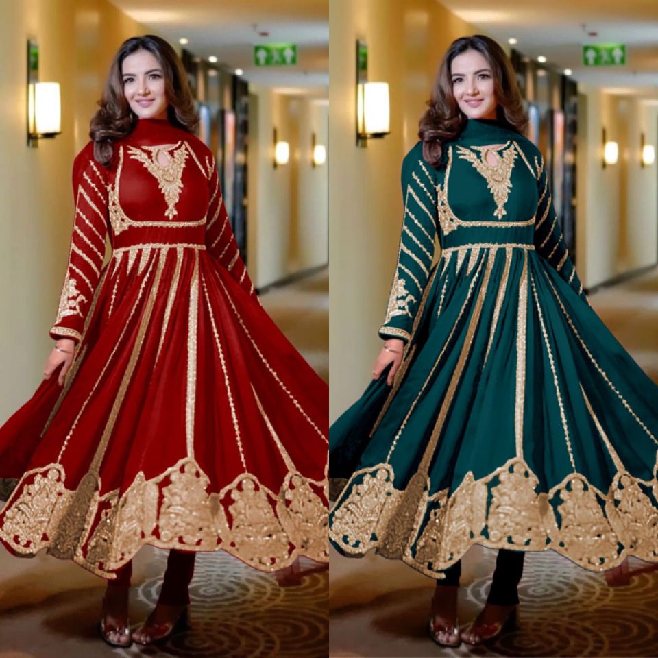 Indian wedding Festival partywear anarkali Full Flair Salwar kameez