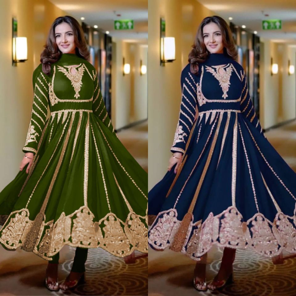Indian wedding Festival partywear anarkali Full Flair Salwar kameez