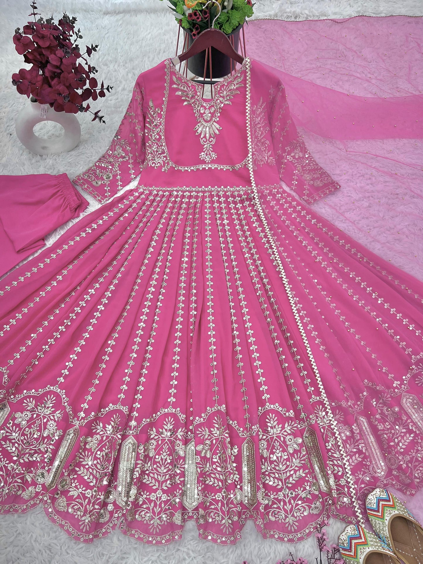 Indian wedding Festival partywear anarkali Full Flair Salwar kameez