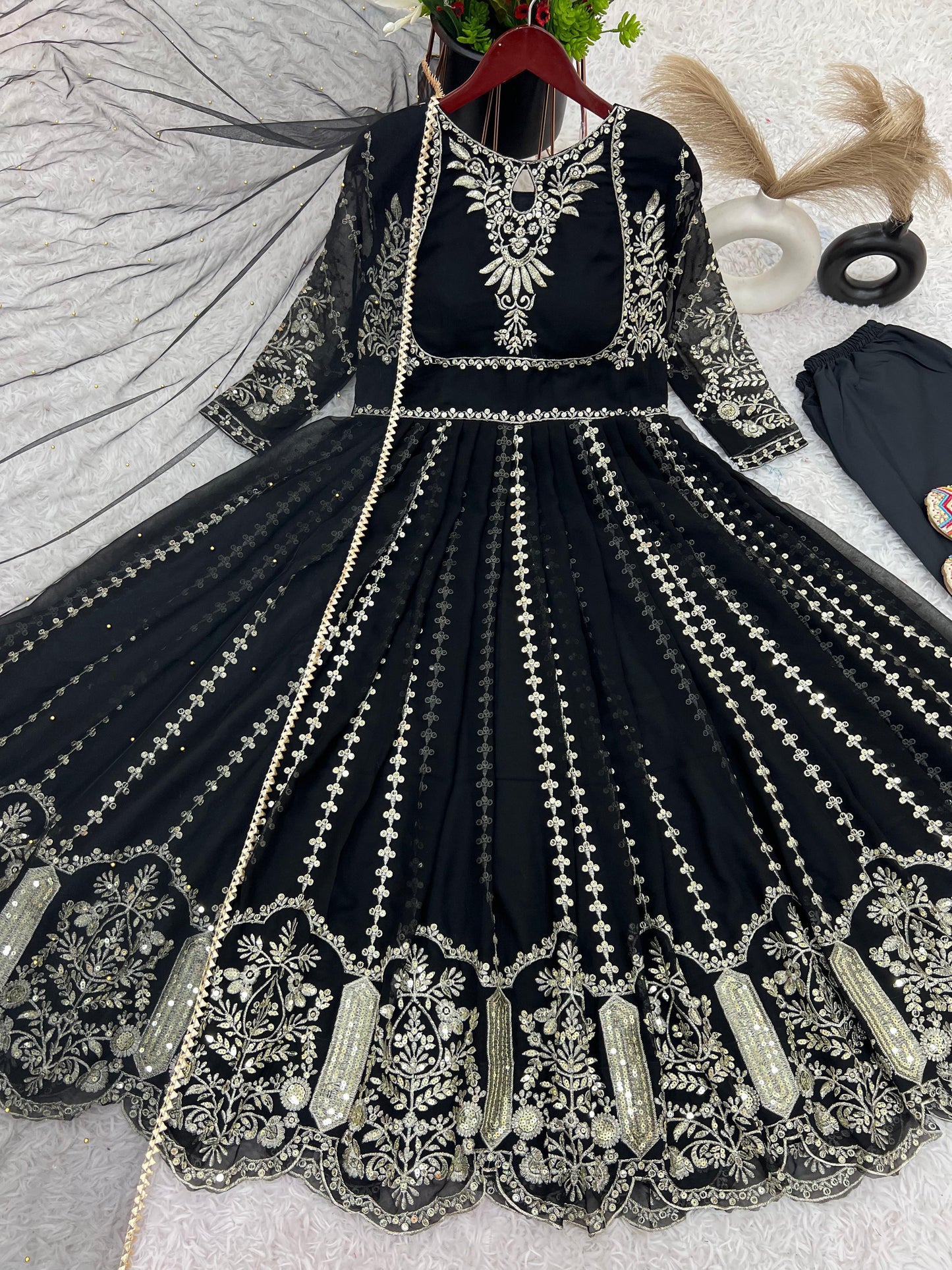 Indian wedding Festival partywear anarkali Full Flair Salwar kameez