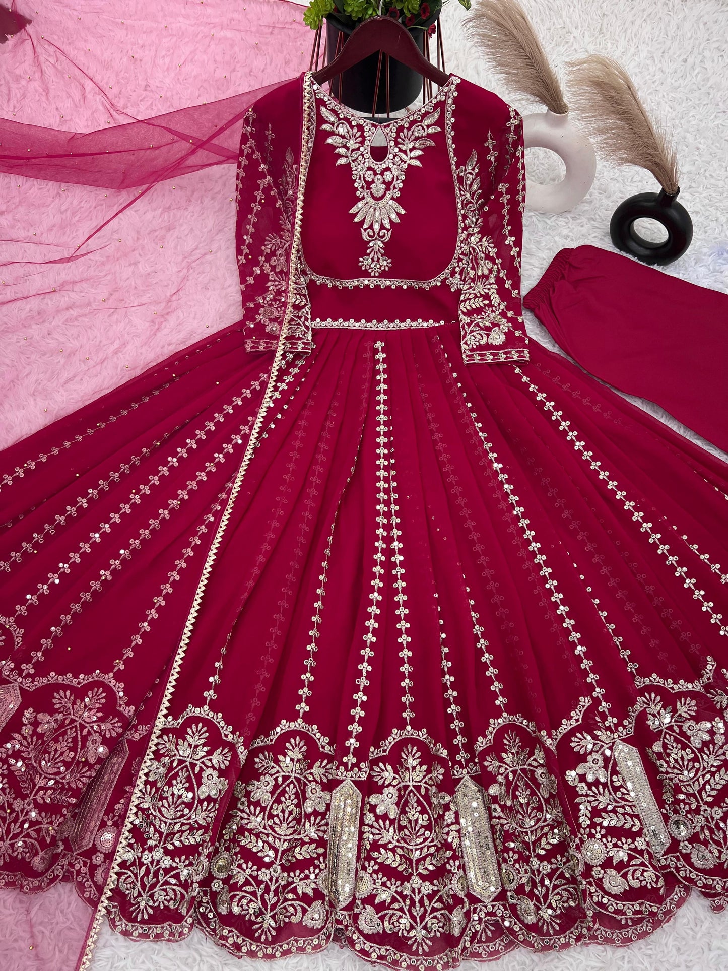 Indian wedding Festival partywear anarkali Full Flair Salwar kameez