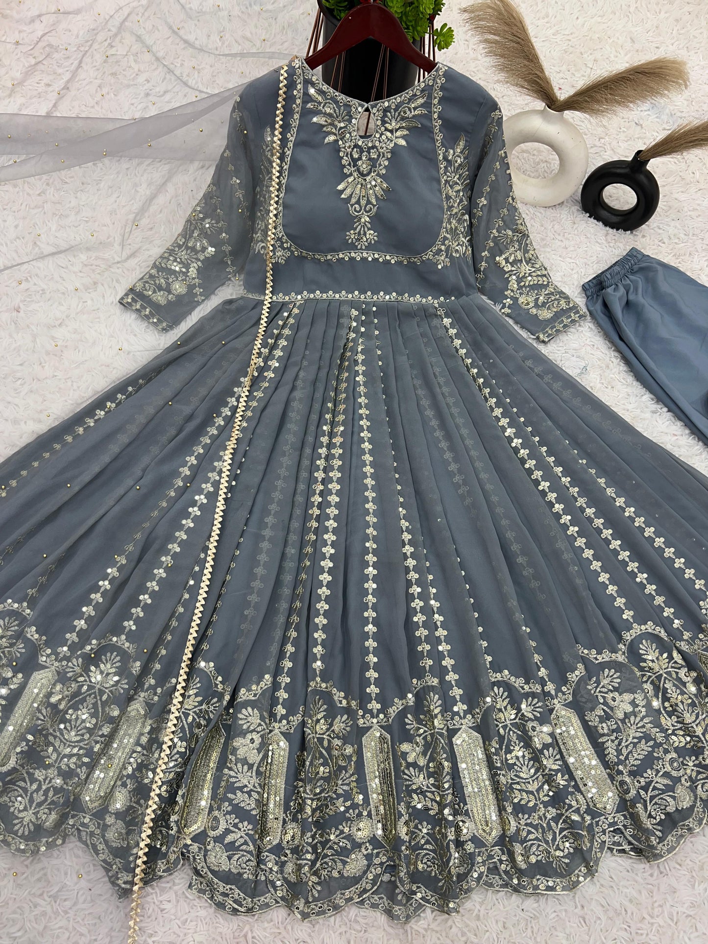 Indian wedding Festival partywear anarkali Full Flair Salwar kameez