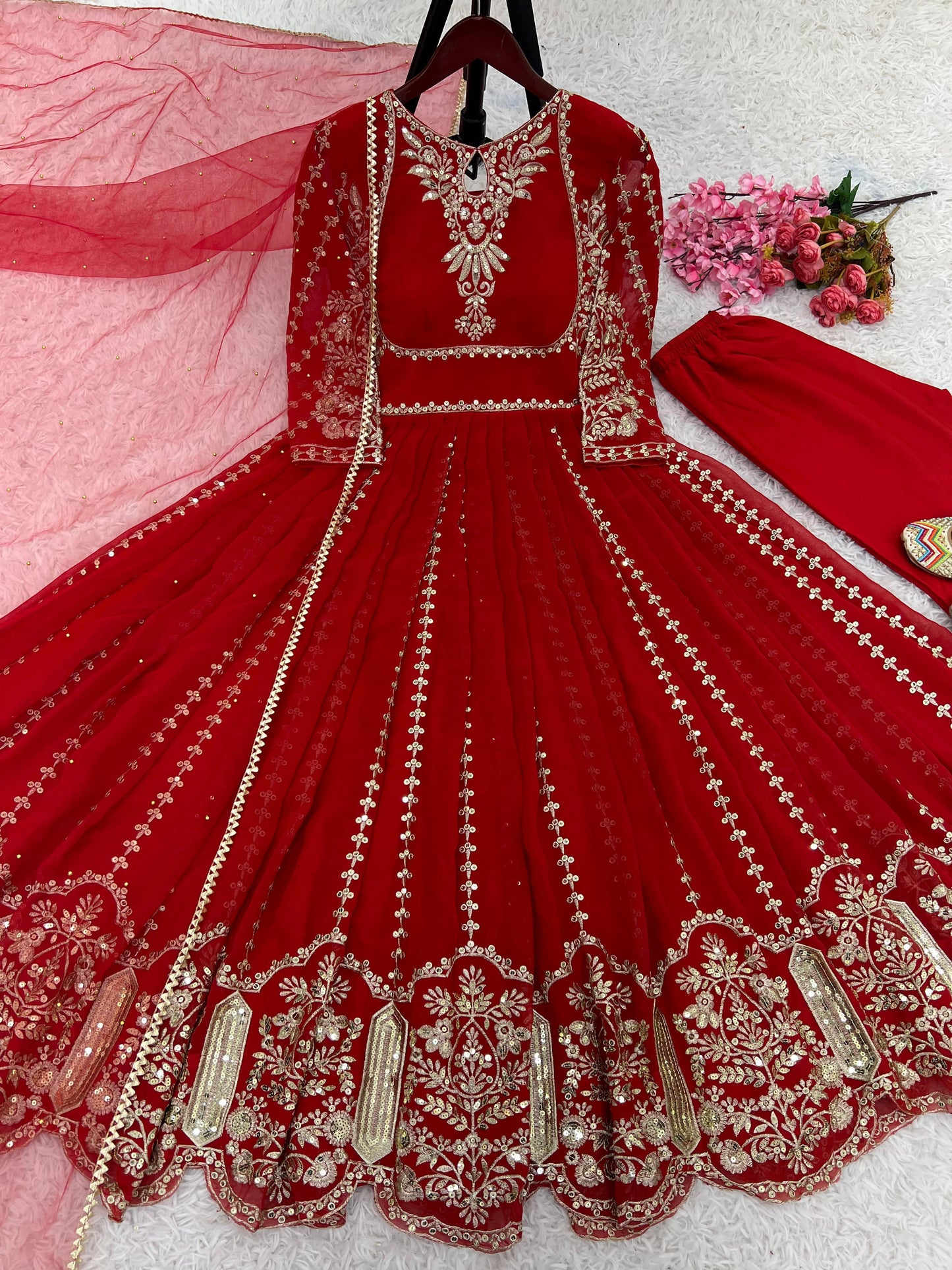Indian wedding Festival partywear anarkali Full Flair Salwar kameez