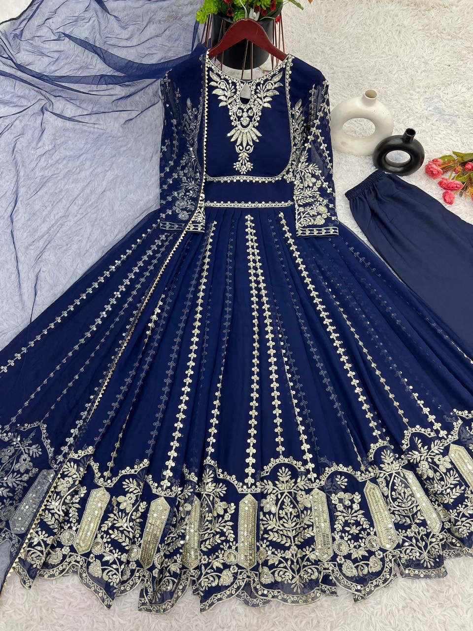 Indian wedding Festival partywear anarkali Full Flair Salwar kameez
