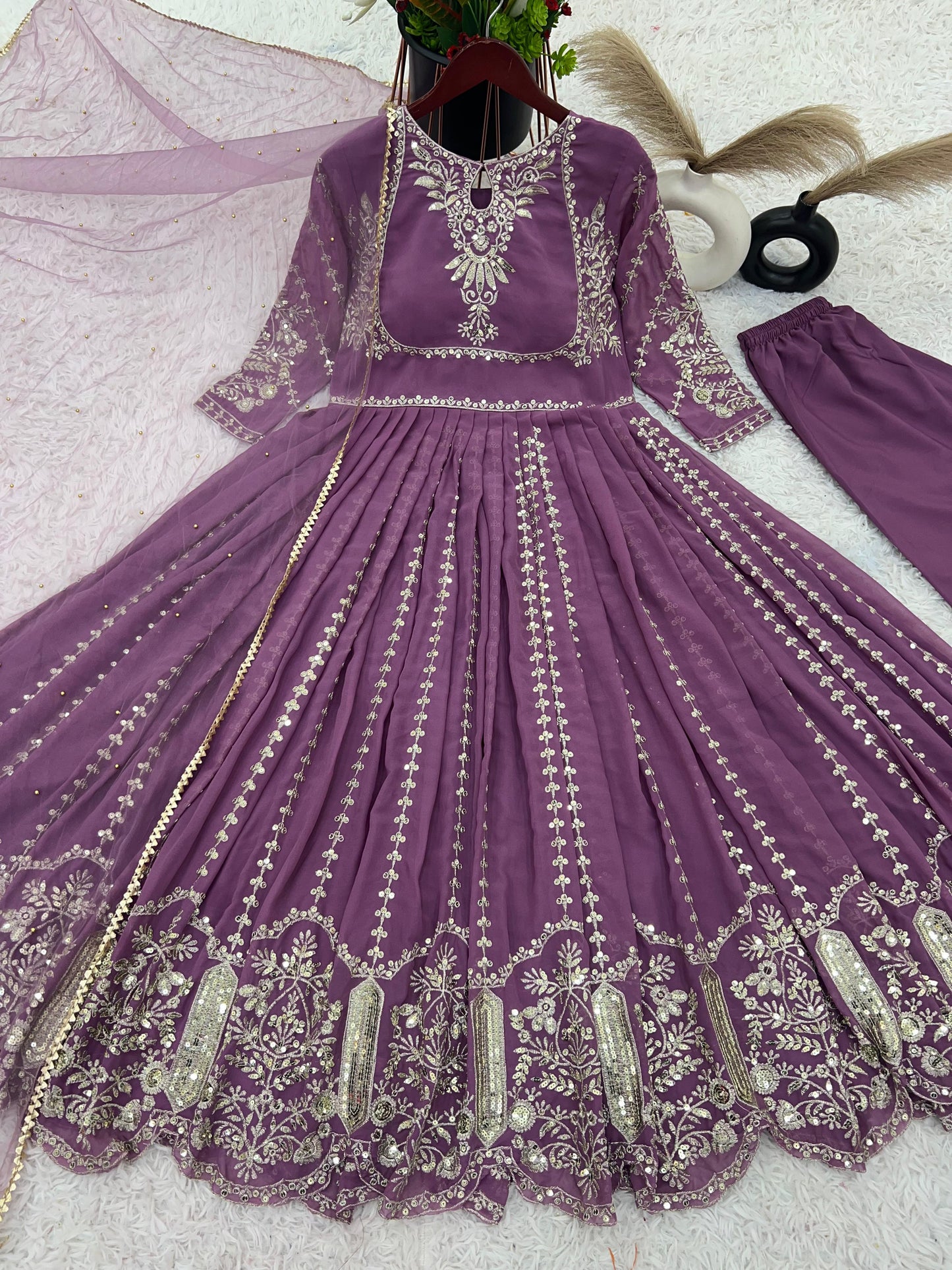 Indian wedding Festival partywear anarkali Full Flair Salwar kameez
