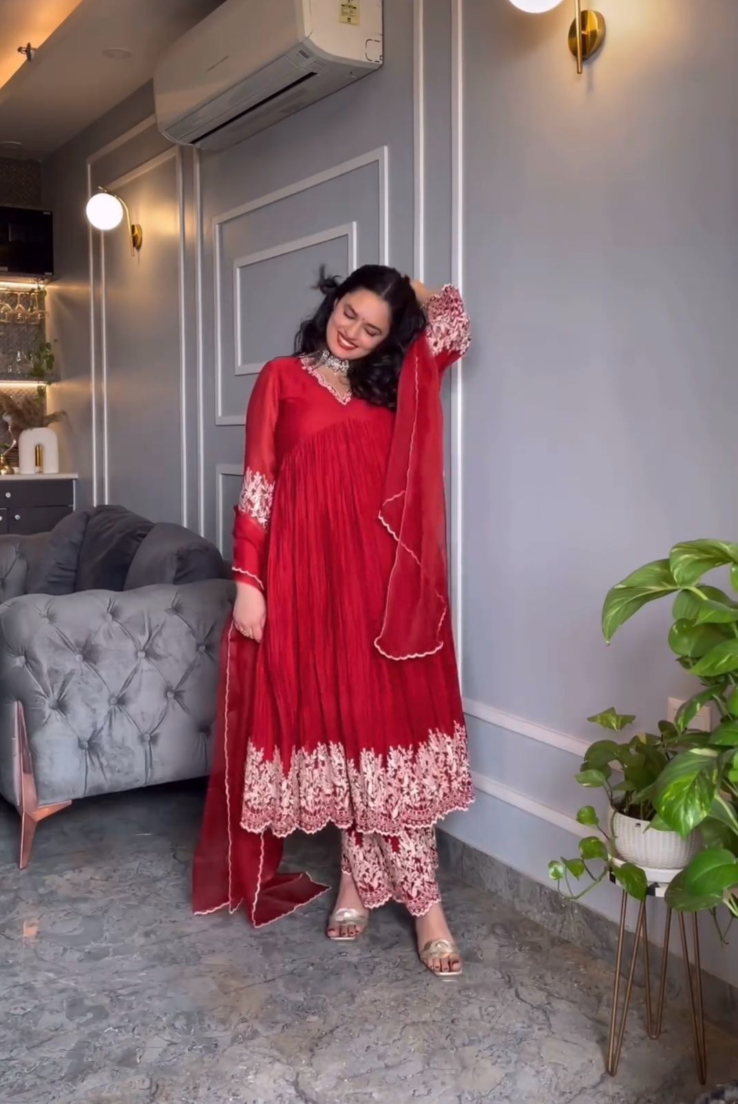 Anarkali Full Flair Readymade Wedding Designer Party Wear Salwar Kameez suit