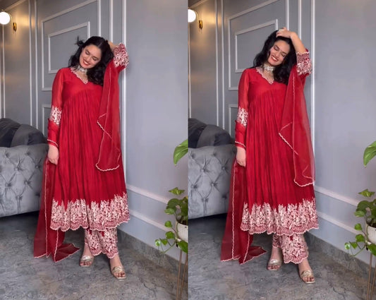 Anarkali Full Flair Readymade Wedding Designer Party Wear Salwar Kameez suit