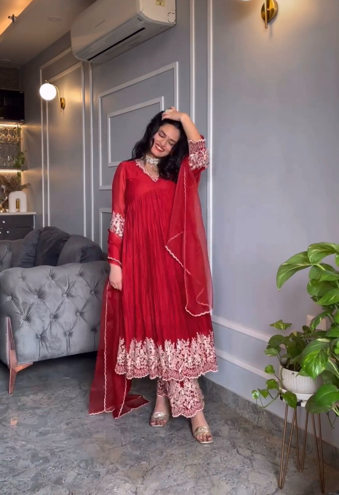 Anarkali Full Flair Readymade Wedding Designer Party Wear Salwar Kameez suit