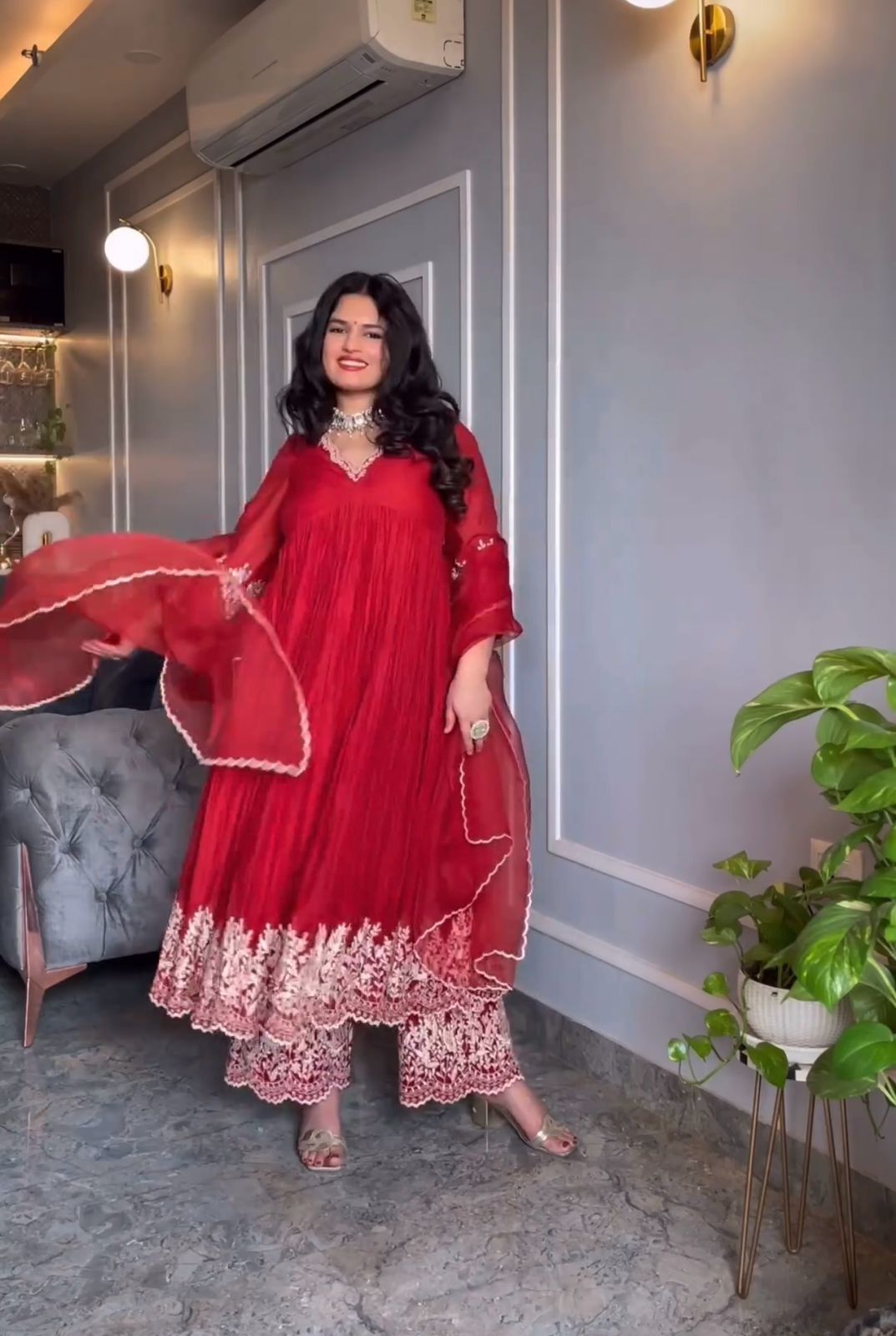 Anarkali Full Flair Readymade Wedding Designer Party Wear Salwar Kameez suit