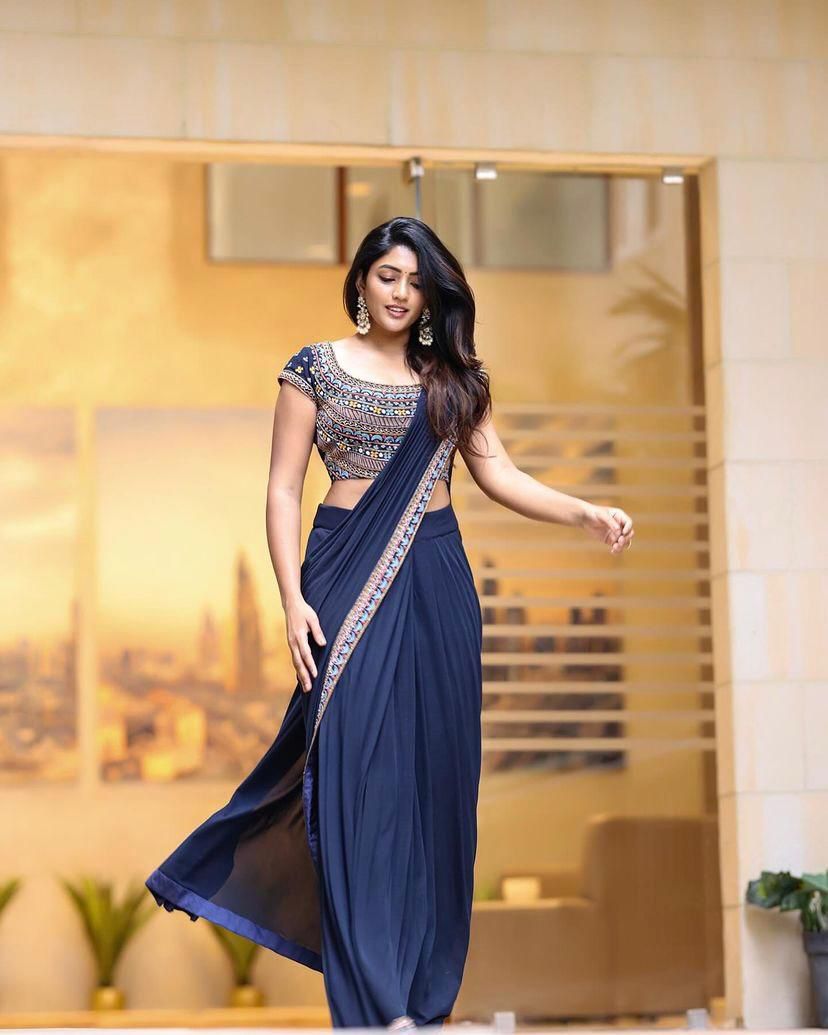 Ready To Wear Wedding Festival partywear saree with stitched blouse