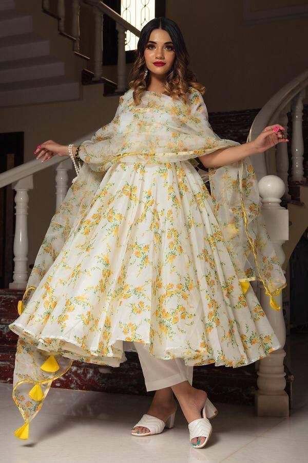 Indian Readymade Festival wedding partywear Full Flair Salwar kameez dress