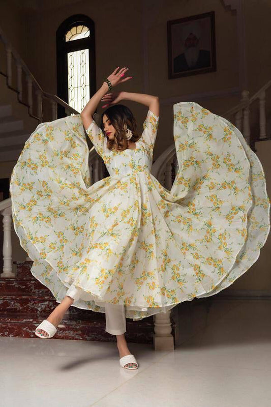 Indian Readymade Festival wedding partywear Full Flair Salwar kameez dress