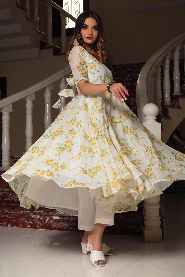 Indian Readymade Festival wedding partywear Full Flair Salwar kameez dress