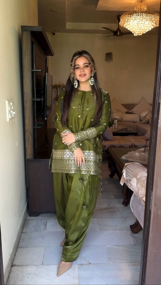 Punjabi Dhoti Salwar suit Readymade Indian wedding Festival partywear salwar kameez dress