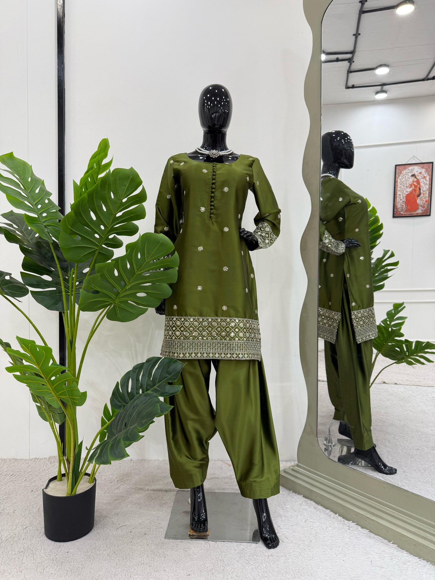 Punjabi Dhoti Salwar suit Readymade Indian wedding Festival partywear salwar kameez dress