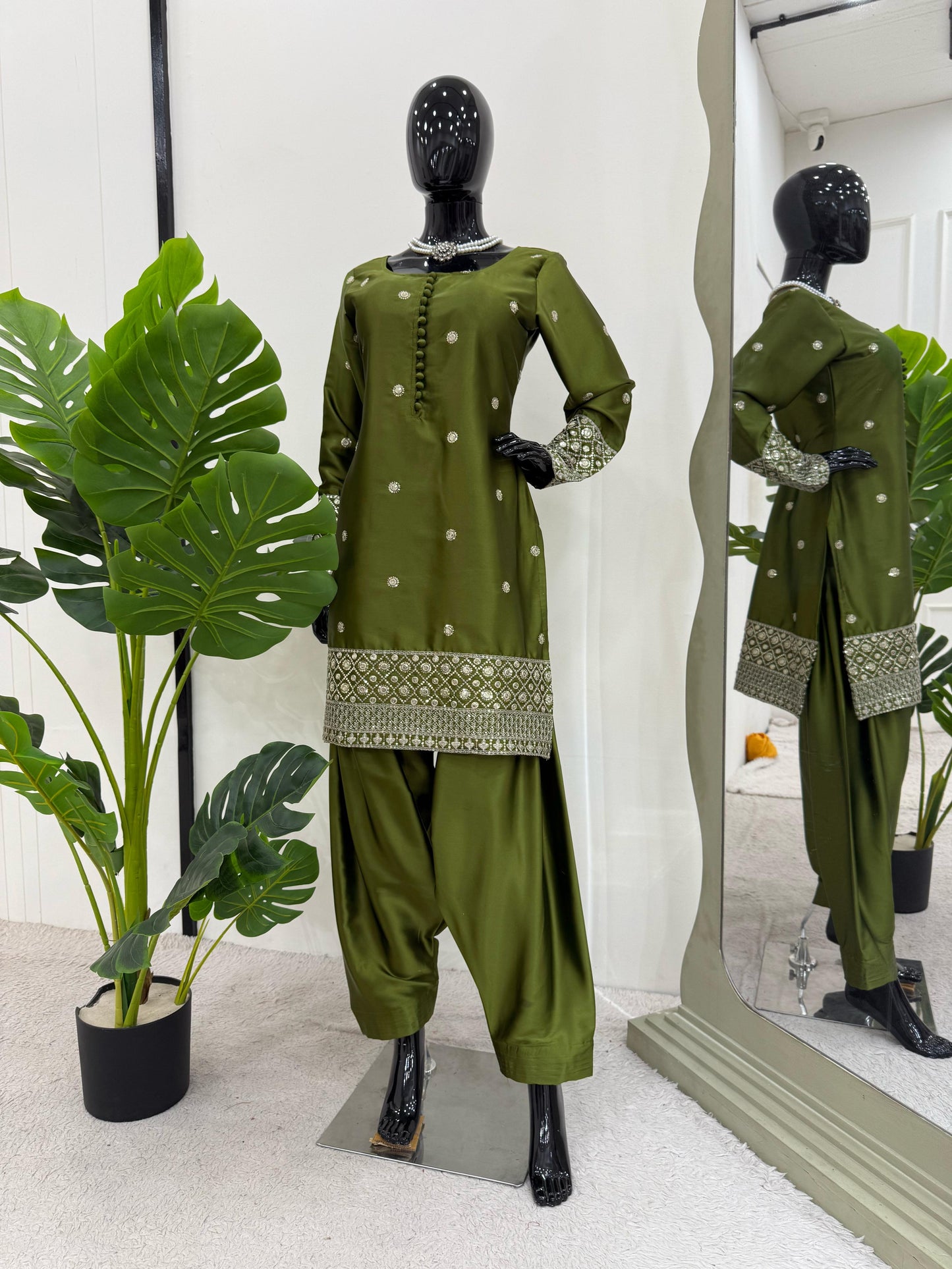 Punjabi Dhoti Salwar suit Readymade Indian wedding Festival partywear salwar kameez dress
