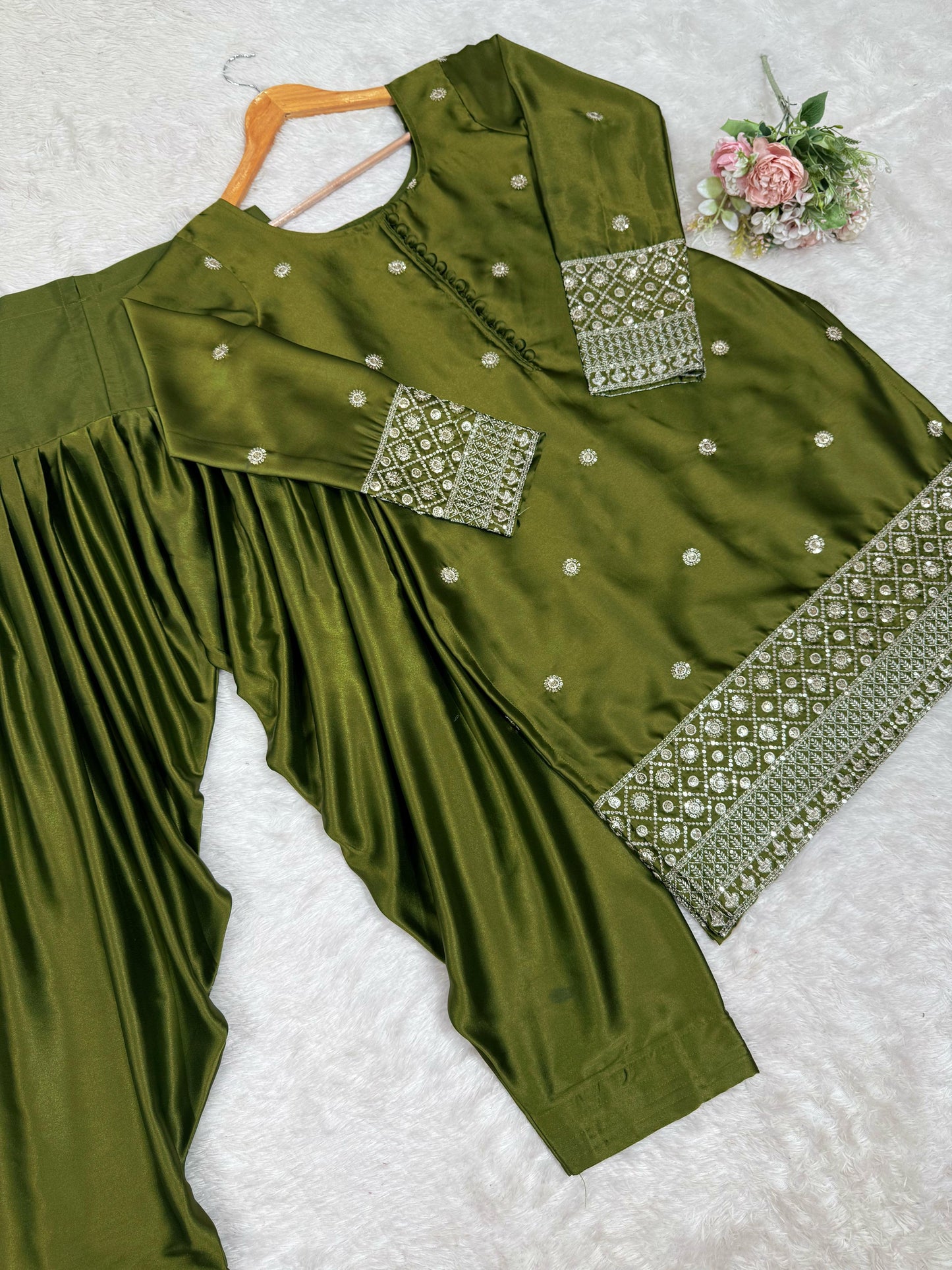 Punjabi Dhoti Salwar suit Readymade Indian wedding Festival partywear salwar kameez dress