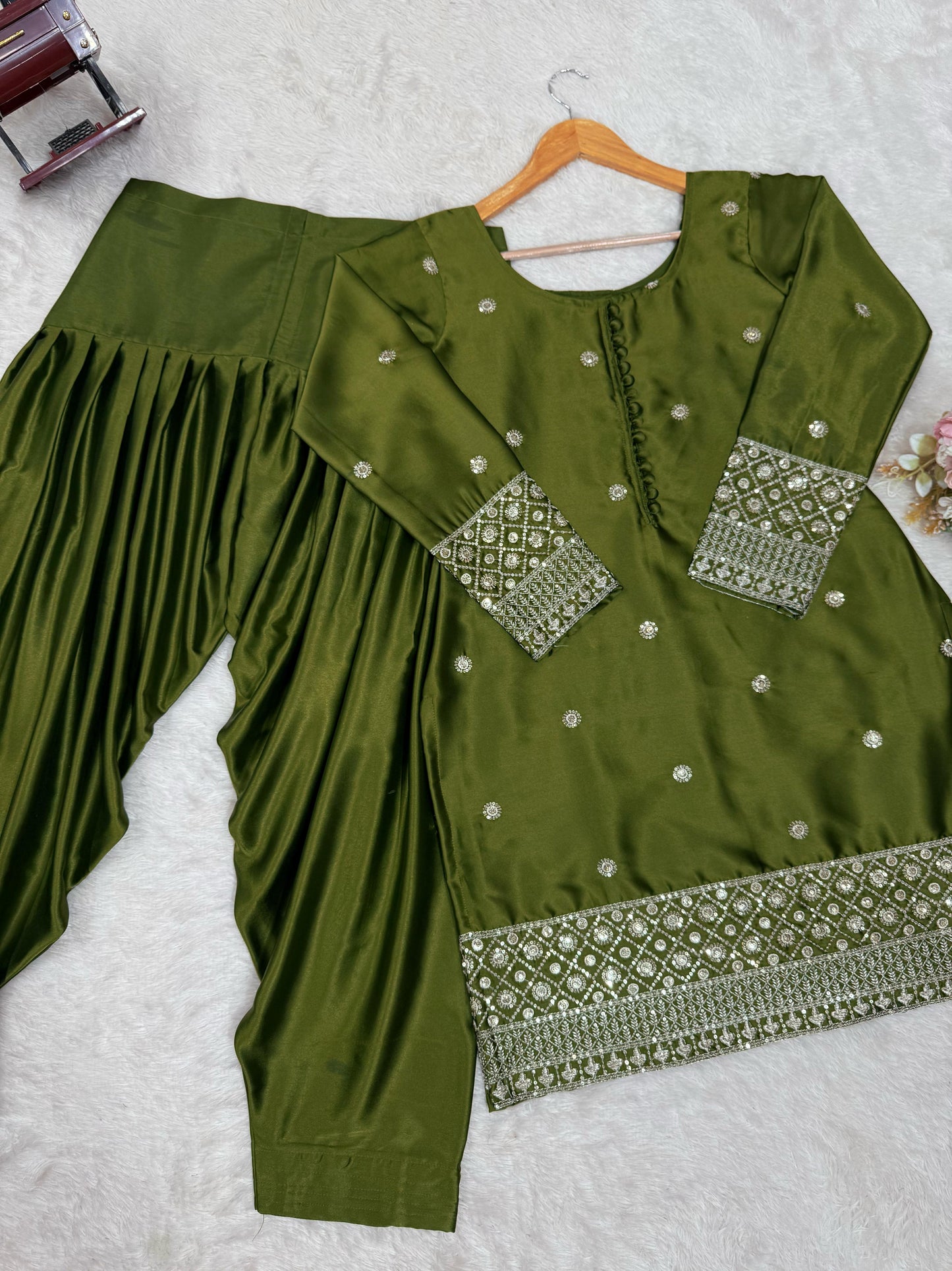 Punjabi Dhoti Salwar suit Readymade Indian wedding Festival partywear salwar kameez dress