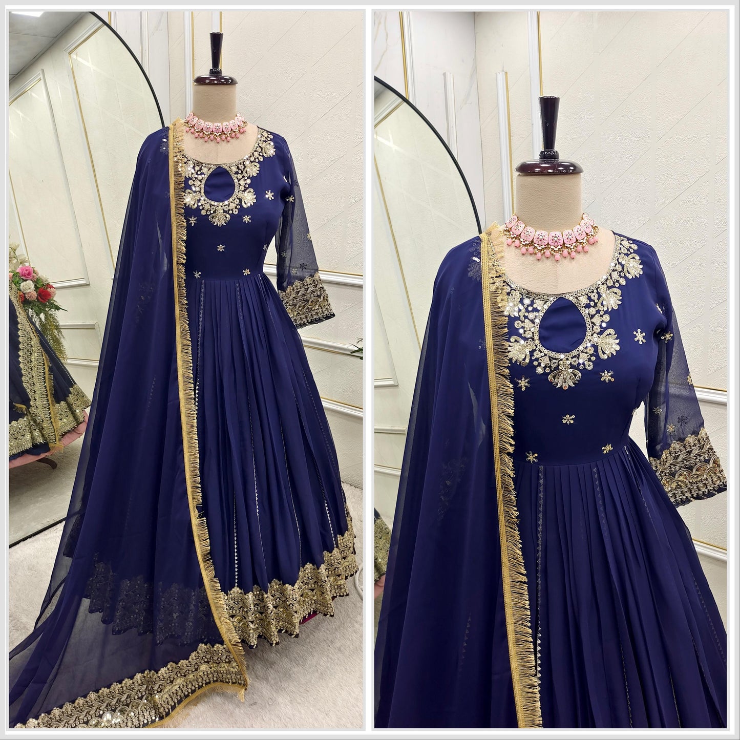 Anarkali Full Flair Readymade Indian wedding Festival Salwar kameez dress