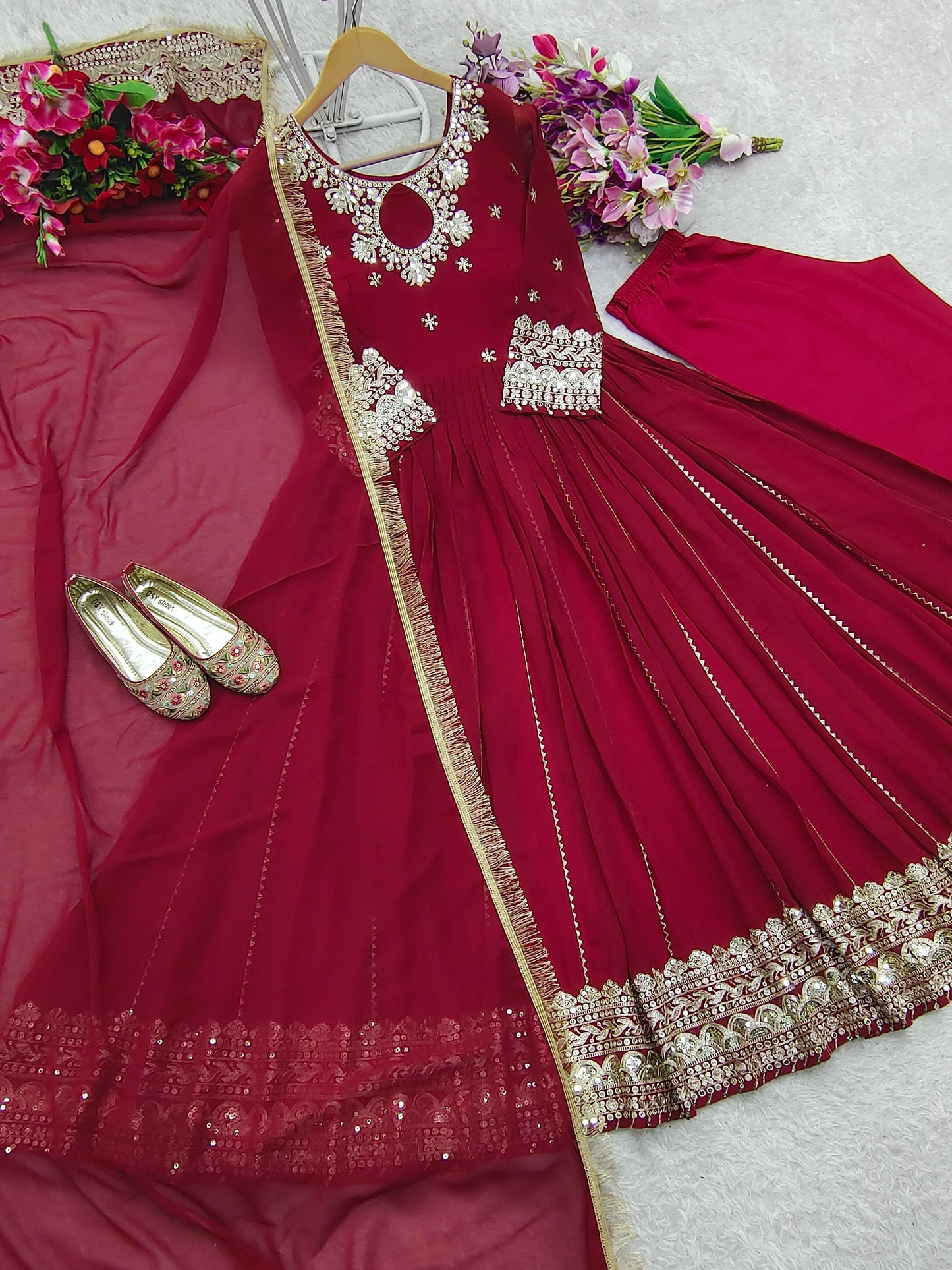 Anarkali Full Flair Readymade Indian wedding Festival Salwar kameez dress