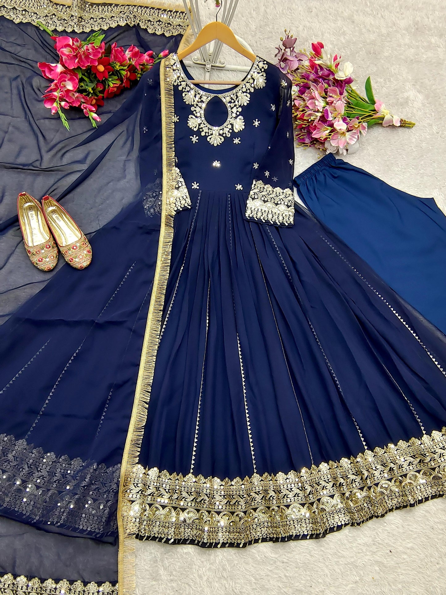 Anarkali Full Flair Readymade Indian wedding Festival Salwar kameez dress