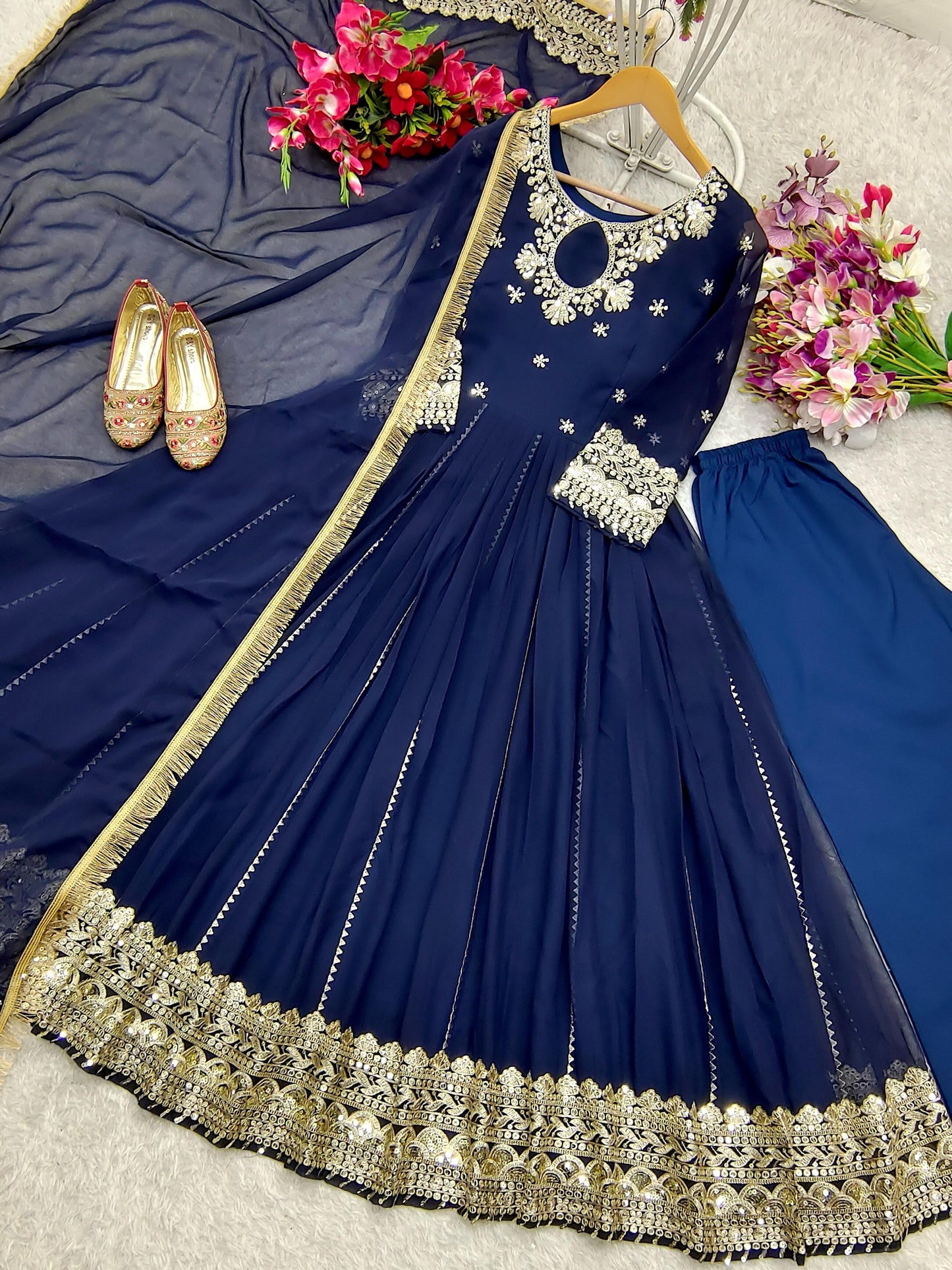 Anarkali Full Flair Readymade Indian wedding Festival Salwar kameez dress