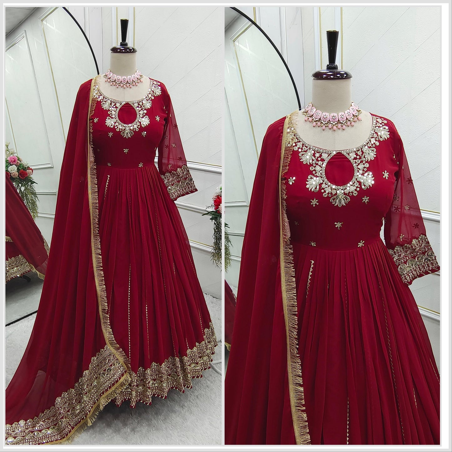 Anarkali Full Flair Readymade Indian wedding Festival Salwar kameez dress