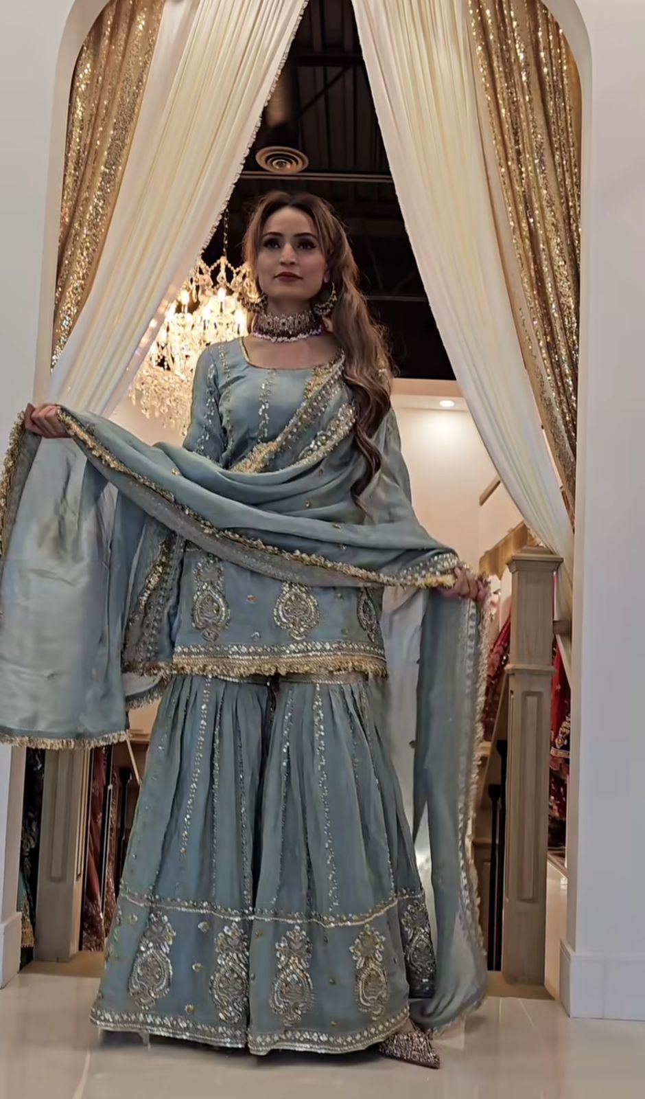 Pakistani Sharara salwar kameez set Readymade Indian Dress