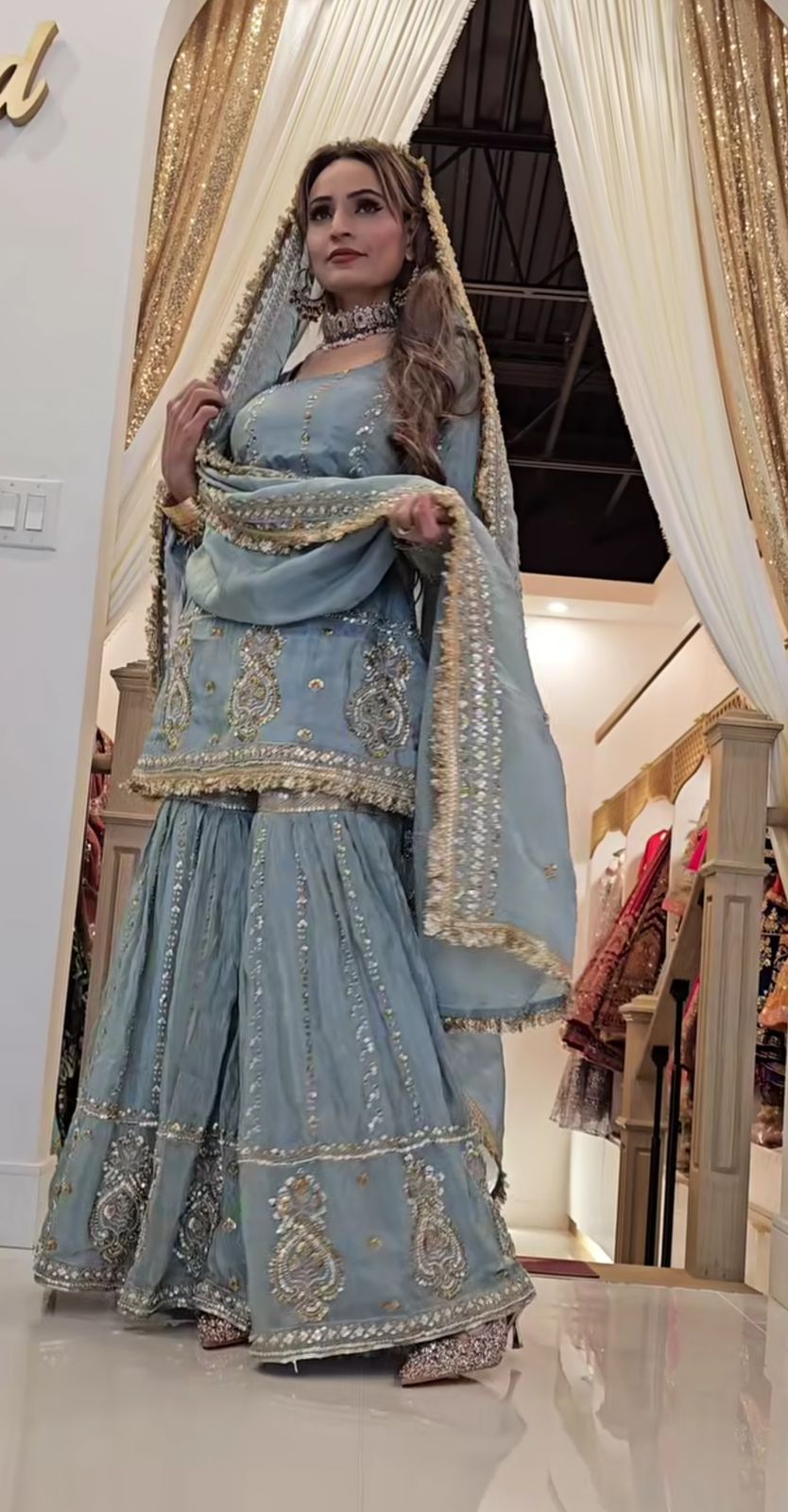 Pakistani Sharara salwar kameez set Readymade Indian Dress