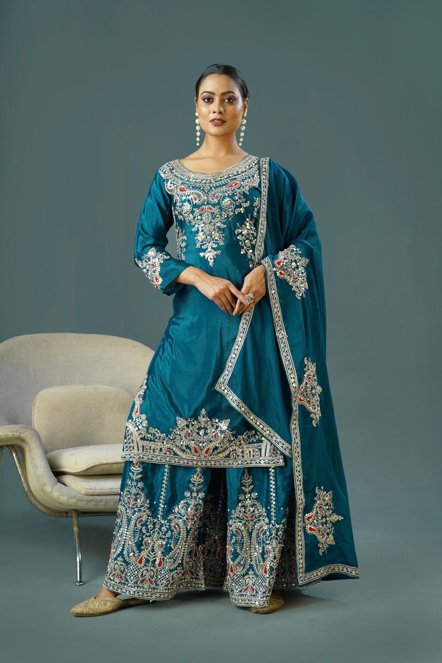 Readymade Palazzo Suit Set Salwar Kameez