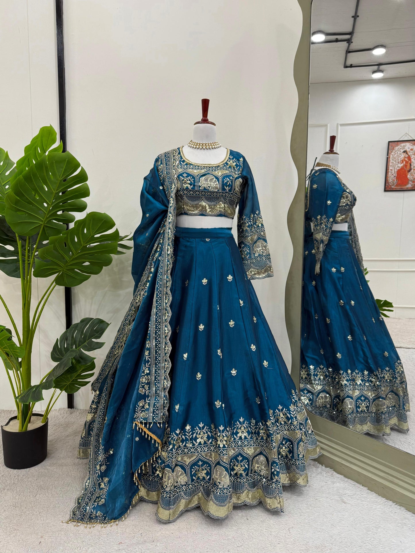 Readymade Indian wedding lehenga choli with Dupatta
