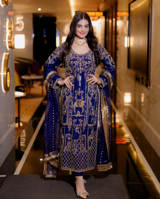 Blue Indian salwar kameez suit set Readymade dress