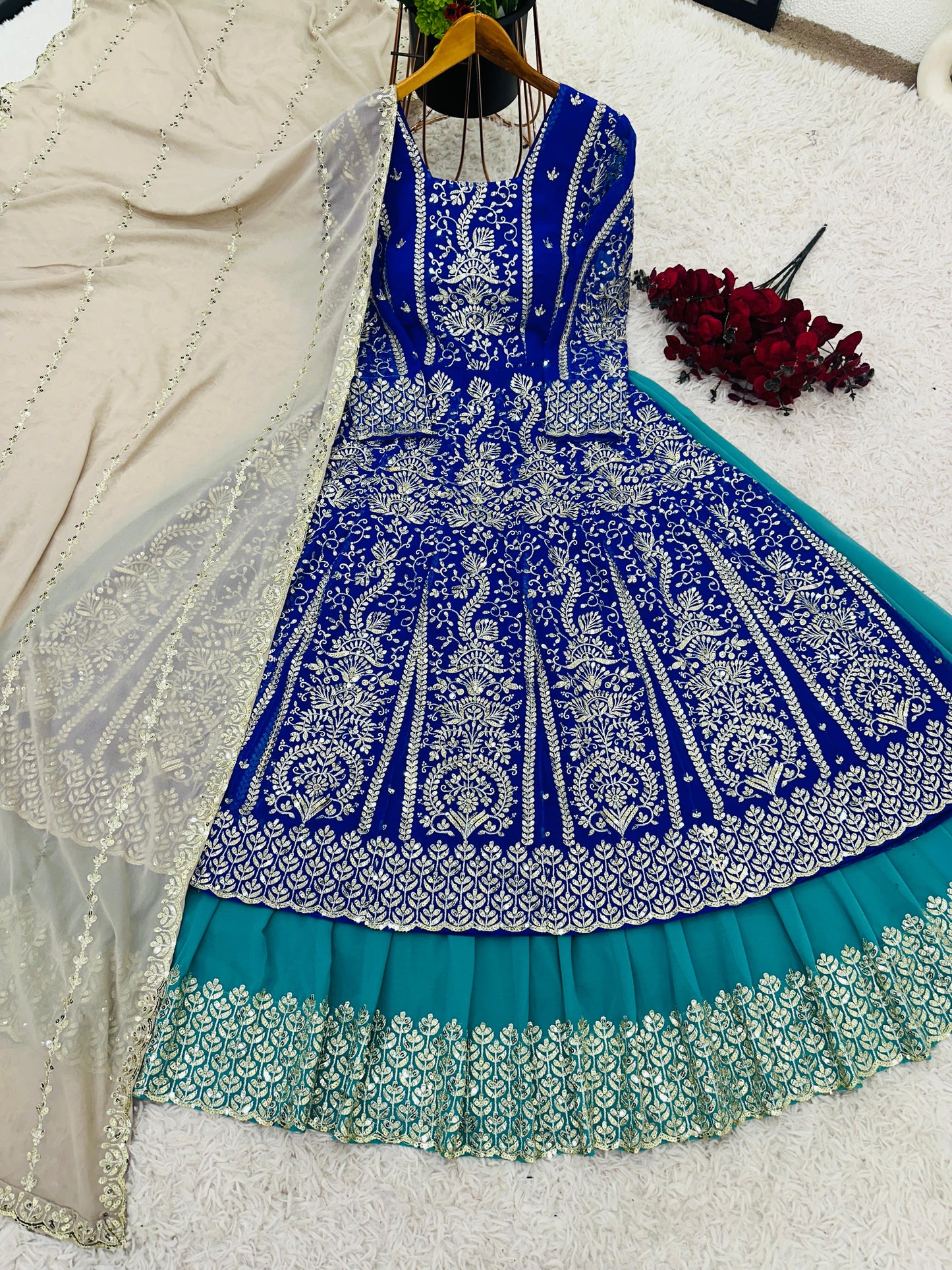 Indowestern Top Lehenga With Dupatta For Wedding Readymade Dress
