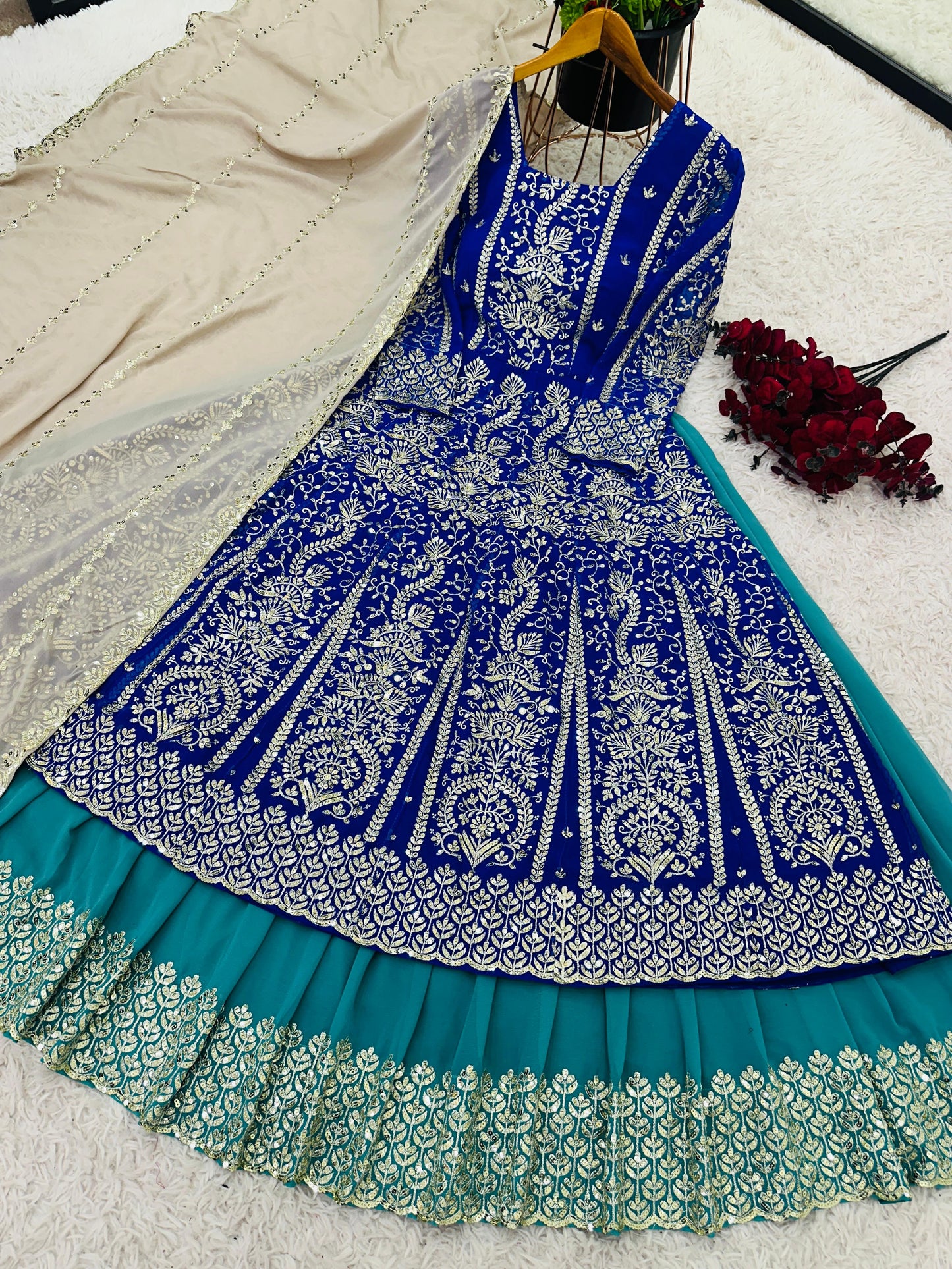Indowestern Top Lehenga With Dupatta For Wedding Readymade Dress