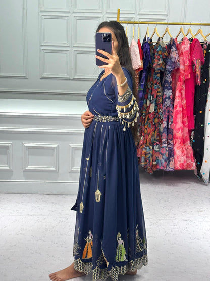 Readymade Gown With Dupatta Indian Ready To Wear Wedding Gown Dress