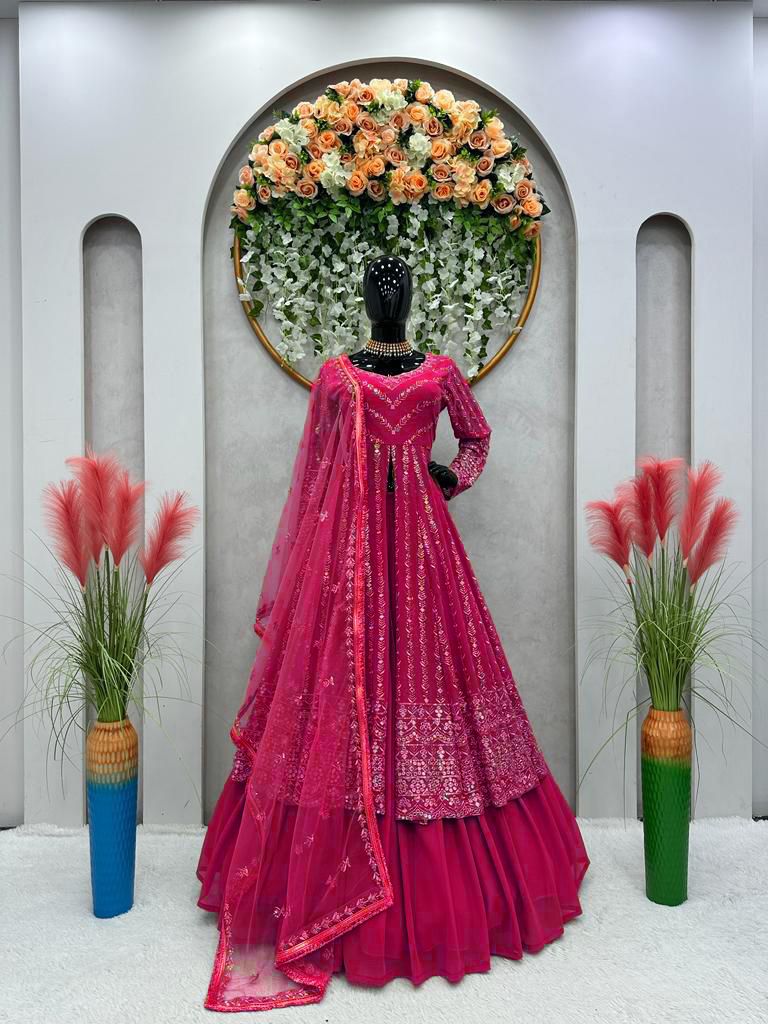 Top Lehenga Indowestern Readymade Stitched For Wedding Women Partywear Skirt Ready To Wear